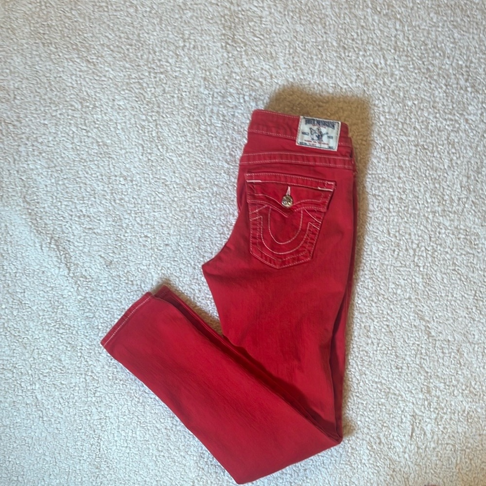 True Religion Vibrant Red Skinny Jeans